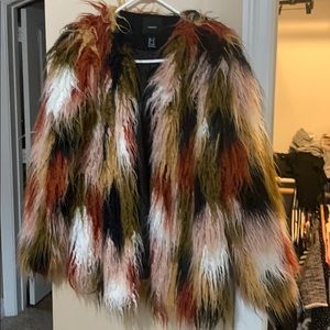 Long colorful fur Jacket